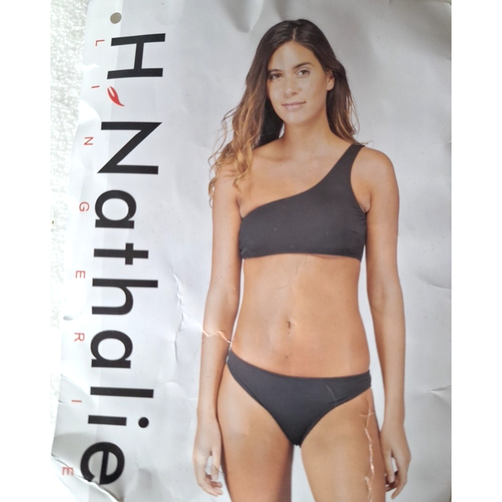 H. Nathalie Womens Black Lingerie Top And Bottom XL